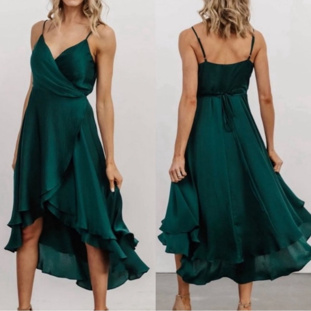 NWT Baltic Born Steffi Tulip Wrap Dress Emerald Green Size S NEW
